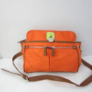 Mimosa NWOT Orange Canvas Crossbody/Shoulder Purse Multi Pockets Zipper